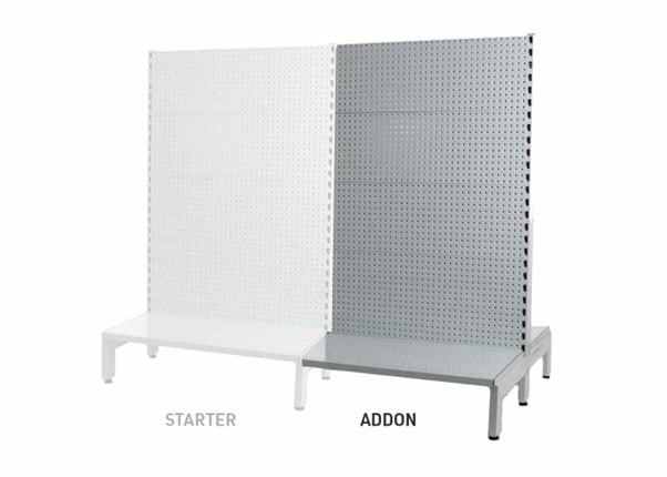 Starter vs Add On Bays in Gondola Shelving Shop Supplies