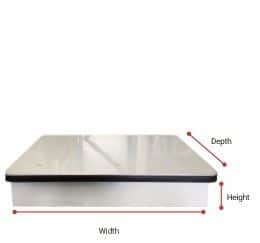 White shelving unit bezel base 900x450mm for storage solutions in warehouses and offices, Australian made.