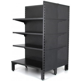 Feature end panels kits for shelving units, metal construction, grey finish. Perfect for warehouses or storage solutions.