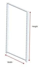 Heavy-duty punched steel end post from Mills Shelving. Durable, versatile shelving for warehouses and storage solutions.