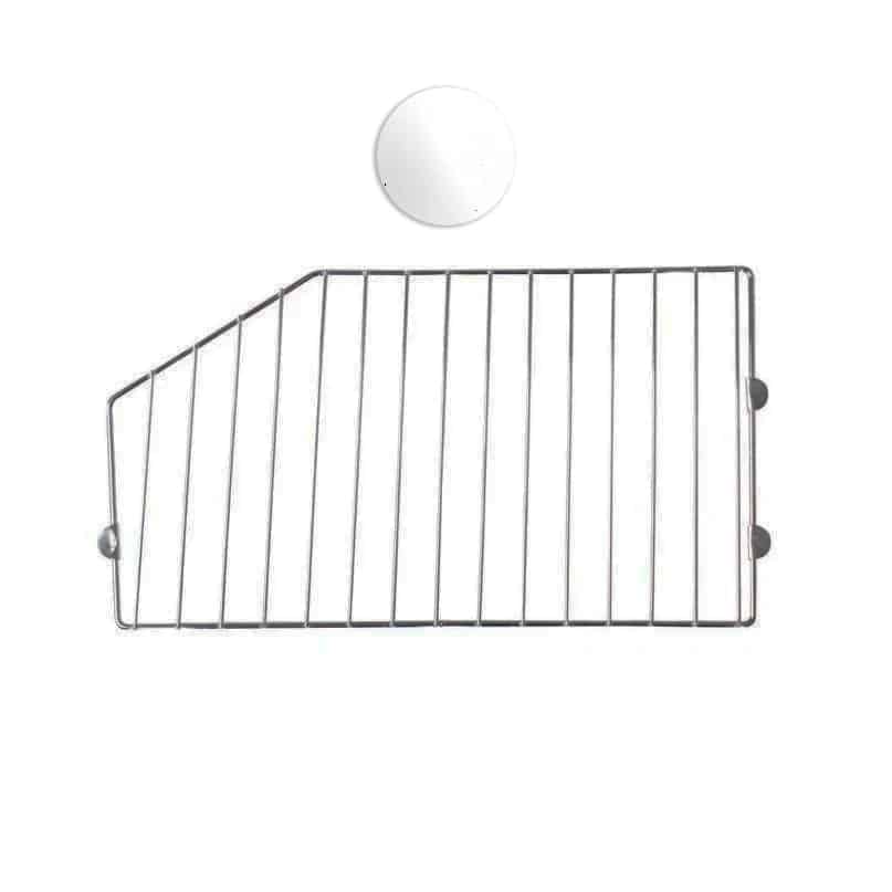 White wire basket divider measuring 400mm, ideal for storage solutions, home organisation, and shelving systems.