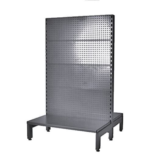 Sturdy Hammertone DS Gondola with shelving in grey for retail display - 300x300 image